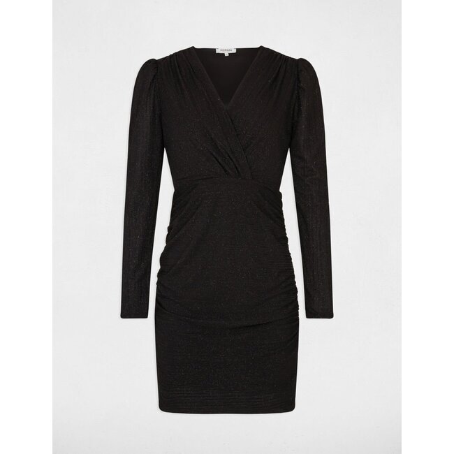 Morgan Gedrapeerde aansluitende midi-jurk  232-Rglit zwart