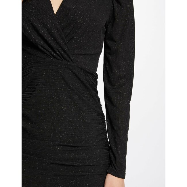 Morgan Gedrapeerde aansluitende midi-jurk  232-Rglit zwart