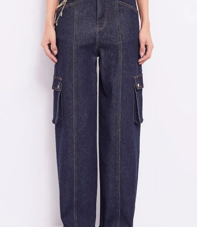 GAUDI Cotton Cargo jeans with Chain Detail
