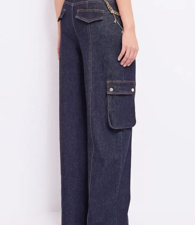 GAUDI Cotton Cargo jeans with Chain Detail