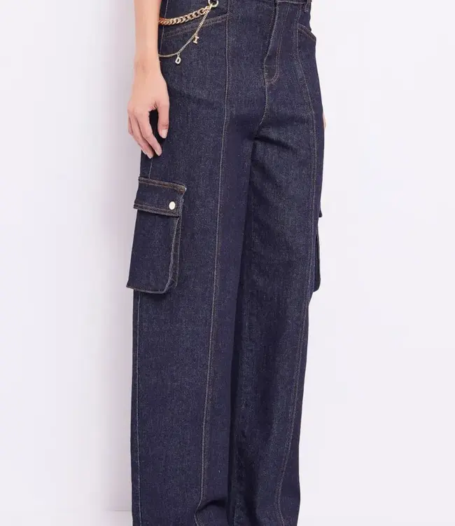 GAUDI Cotton Cargo jeans with Chain Detail