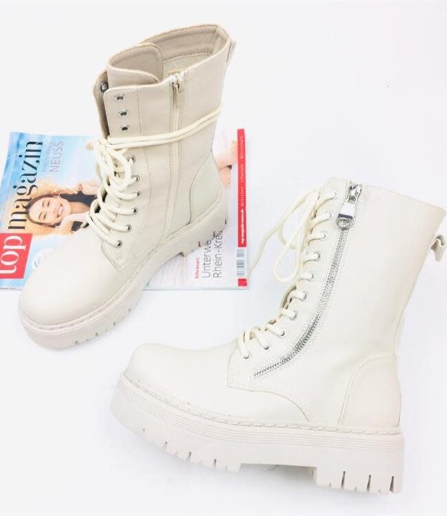 Dames Platte enkellaars met veters 21027