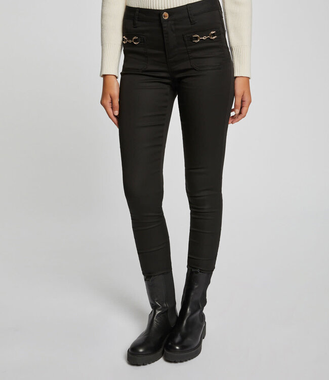 Morgan Skinny trousers with metal ornaments 232-Polo Black