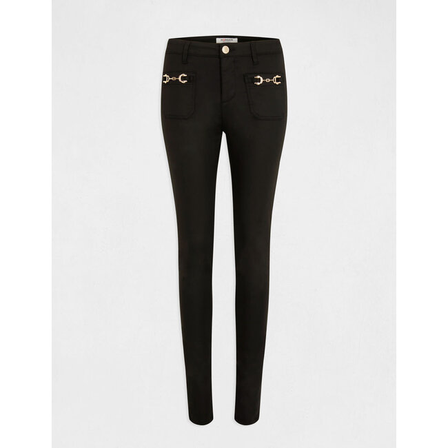 Morgan Skinny trousers with metal ornaments 232-Polo Black