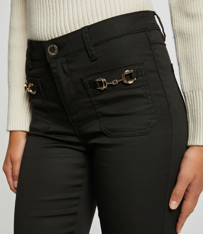 Morgan Skinny trousers with metal ornaments 232-Polo Black