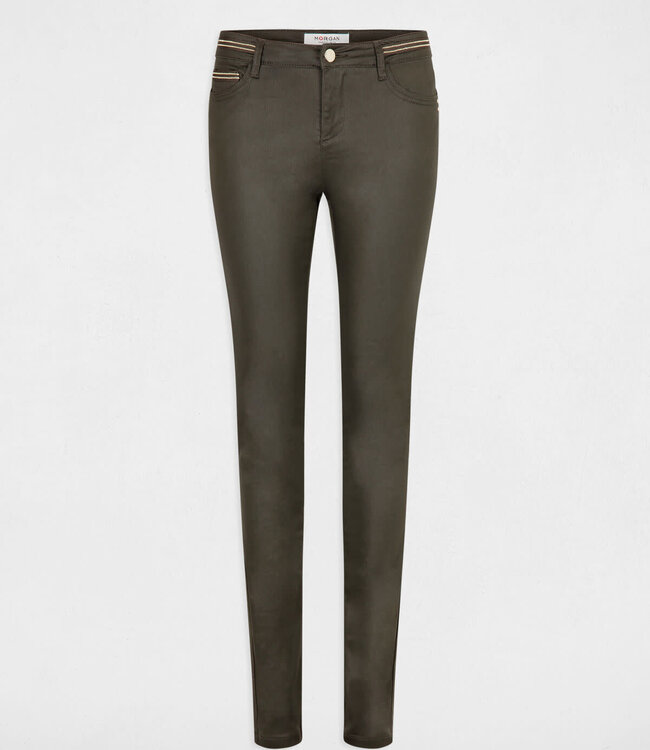 Morgan Slim trousers with wet effect 212 Palona Khaki