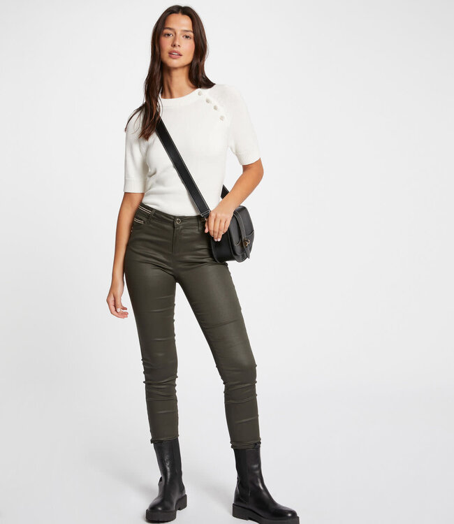 Morgan Slim trousers with wet effect 212 Palona Khaki