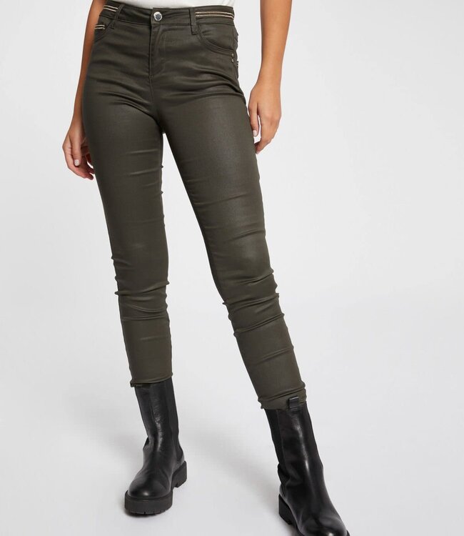 Morgan Slim trousers with wet effect 212 Palona Khaki