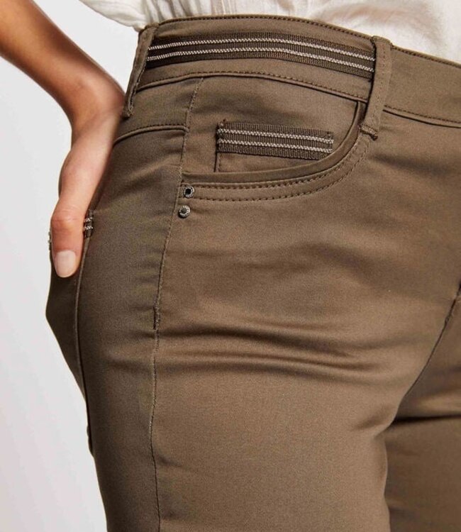 Morgan Slim trousers with wet effect 212 Palona Taupe
