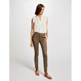 Morgan Slim trousers with wet effect 212 Palona Taupe