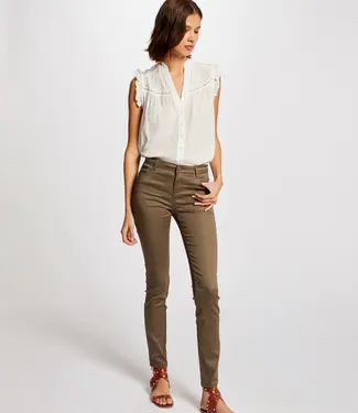 Morgan Slim trousers with wet effect 212 Palona Taupe Morgan Slim trousers with wet effect 212 Palona Taupe