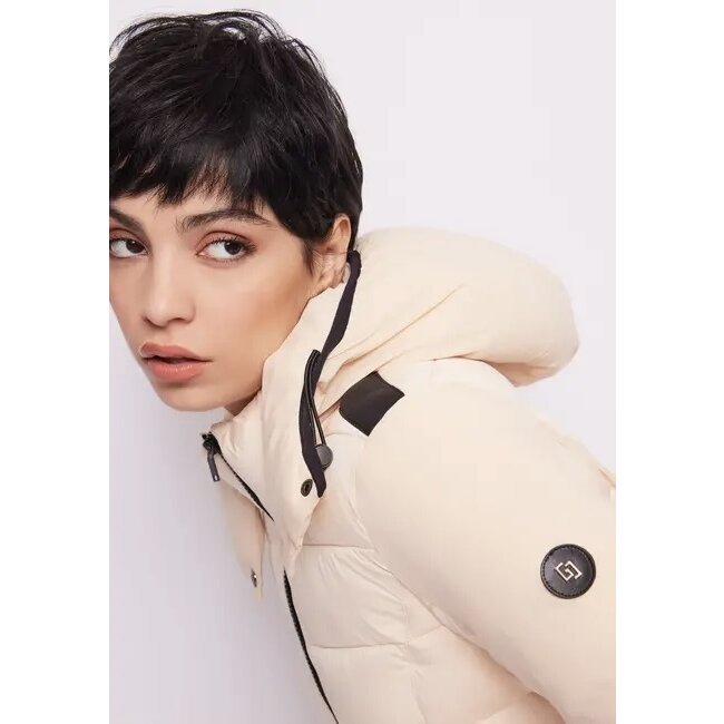 GAUDI Long Nylon Down Jacket Macadamia