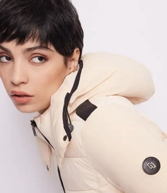 GAUDI Long Nylon Down Jacket Macadamia