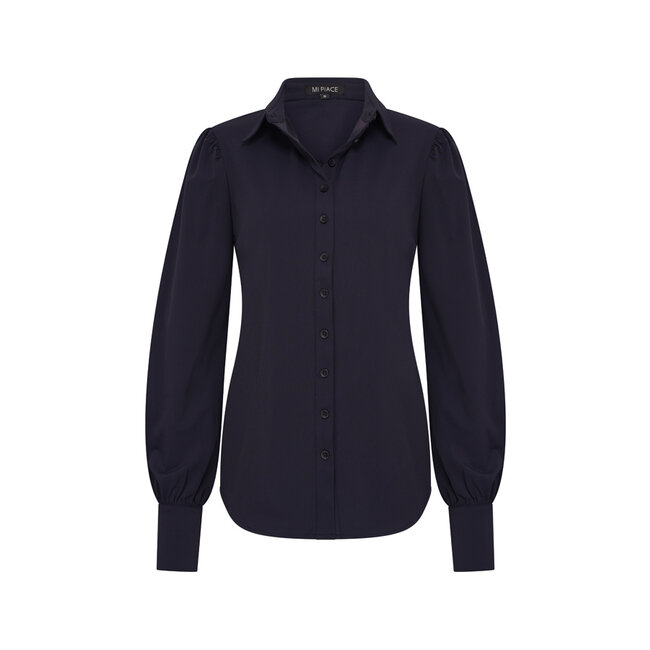 MI PIACE Travel Blouse Pofmouw Uni Dark Blue 2037