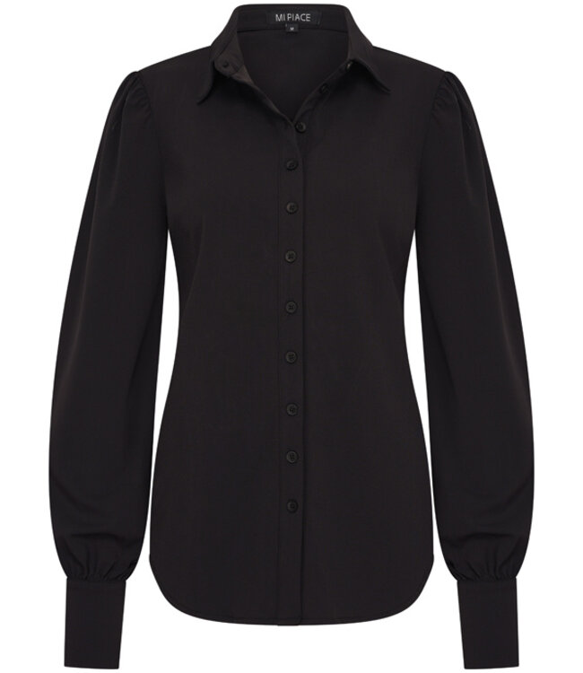 MI PIACE Travel Blouse Pofmouw Uni Black 2037