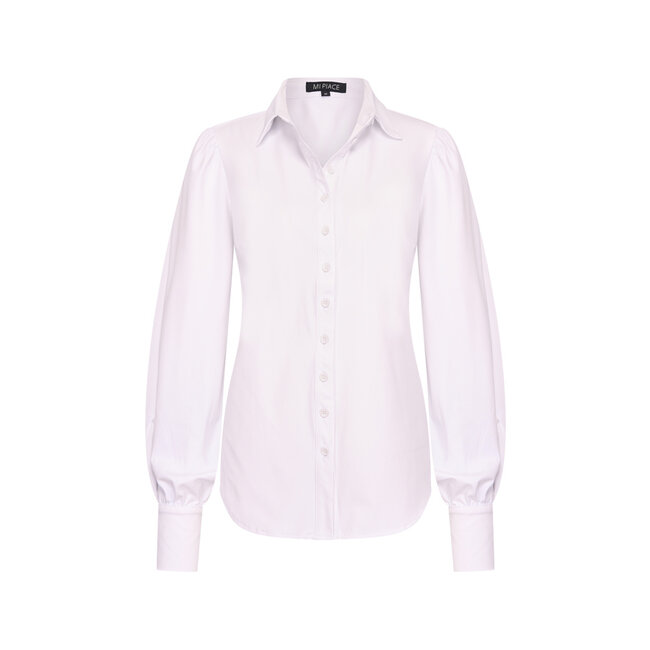 MI PIACE Travel Blouse Pofmouw Uni White 2037