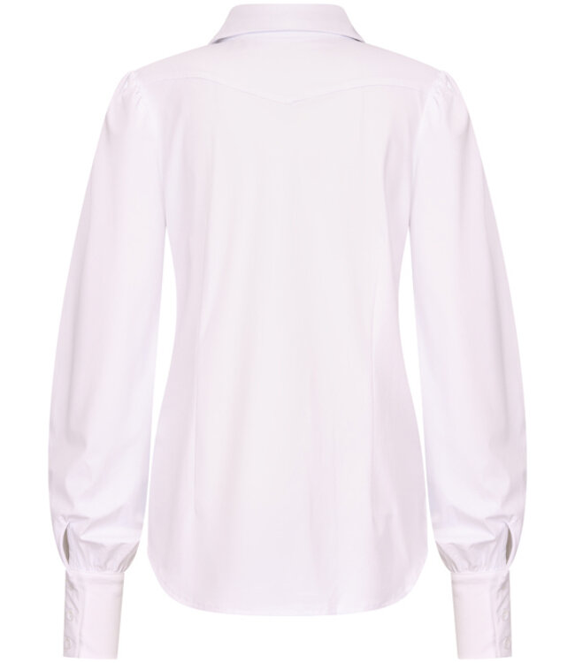 MI PIACE Travel Blouse Pofmouw Uni White 2037