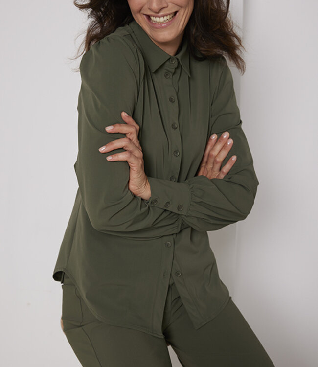 MI PIACE Travel Blouse Pofmouw Uni White 2037