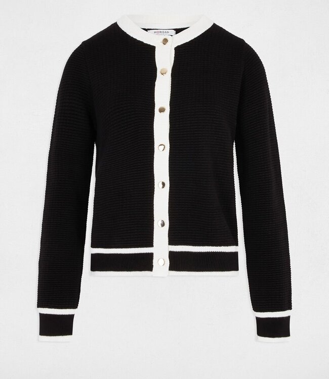 Morgan Vest ronde hals  251-Mbeya Zwart/ Wit