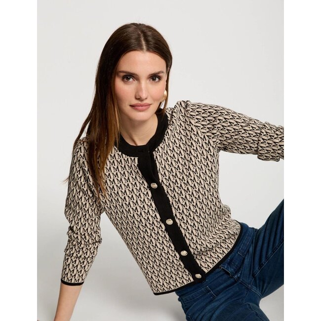 Morgan Vest Met Lange Mouwen 251-Mesta Print Zand