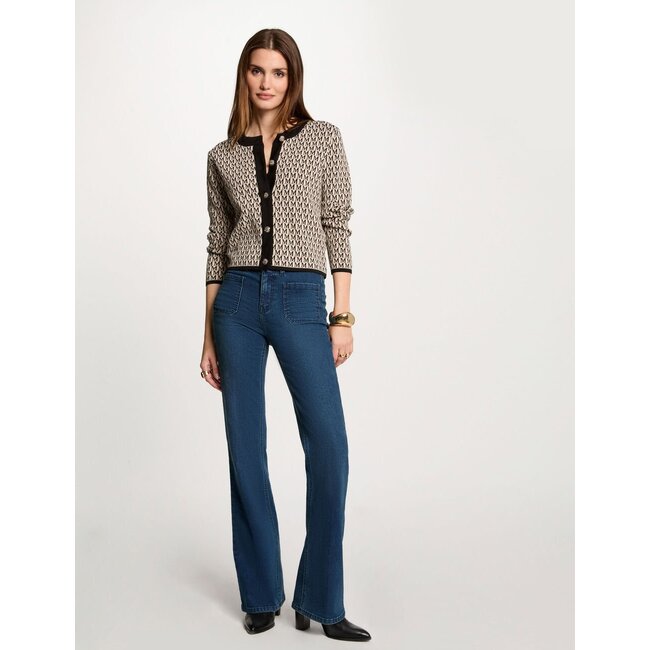 Morgan Vest Met Lange Mouwen 251-Mesta Print Zand