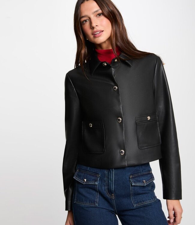 Morgan Kort kunstleer Jasje 251-Gkiss Zwart