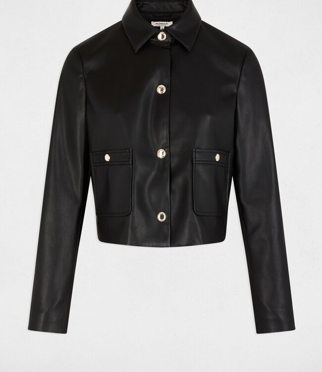 Morgan Kort kunstleer Jasje 251-Gkiss Zwart