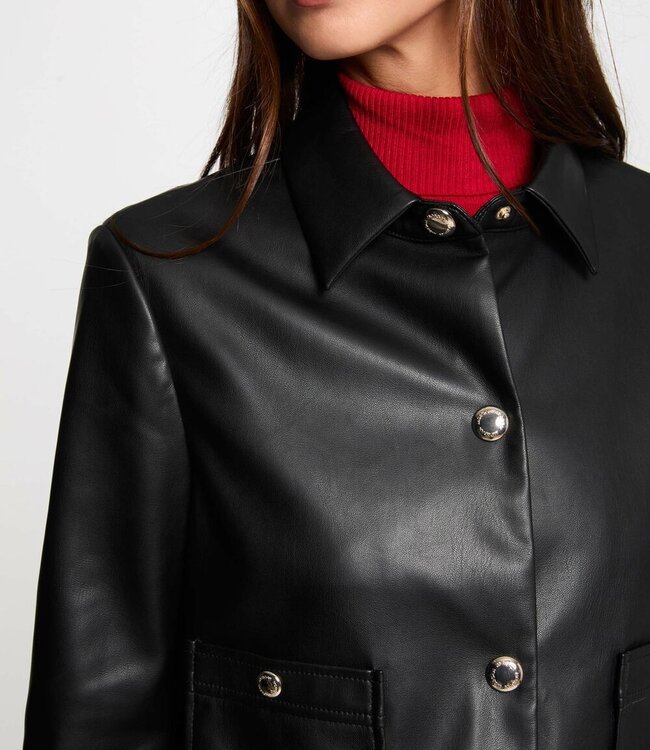 Morgan Kort kunstleer Jasje 251-Gkiss Zwart