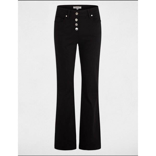 Morgan Bootcut Broek met knopen 251-Pemak Zwart
