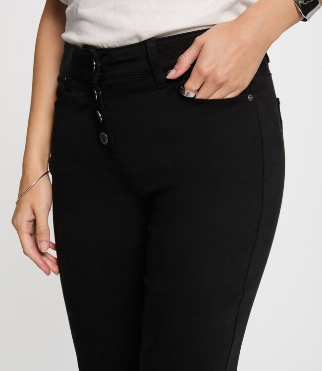Morgan Bootcut Broek met knopen 251-Pemak Zwart