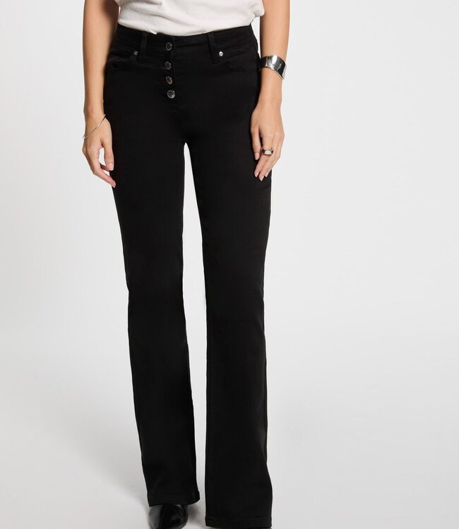 Morgan Bootcut Broek met knopen 251-Pemak Zwart