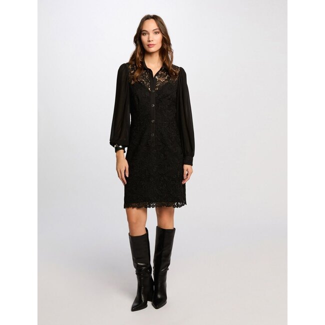 Morgan Straight Mini lace Dress 251-Rislo  Black