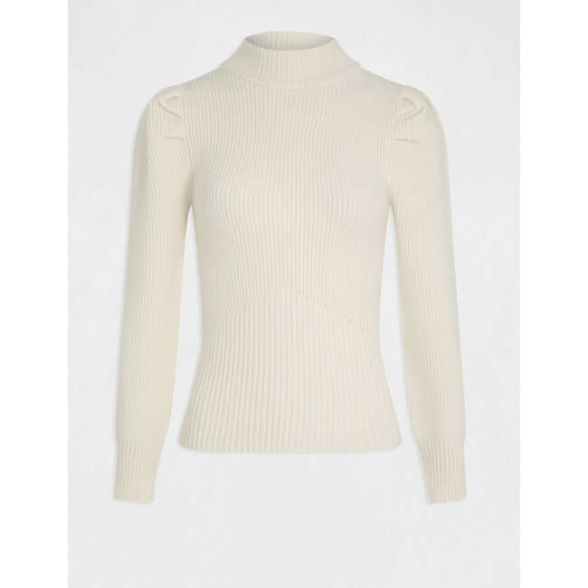 Morgan Trui met lange mouwen en opstaande kraag 232-Milio ivoor