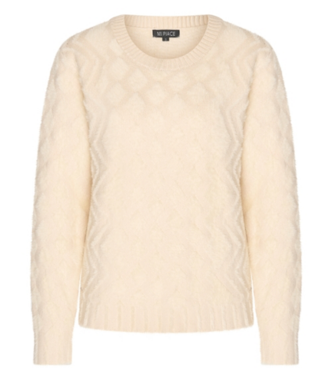 MI PIACE Trui Hairy Jaquard 2543 Off White