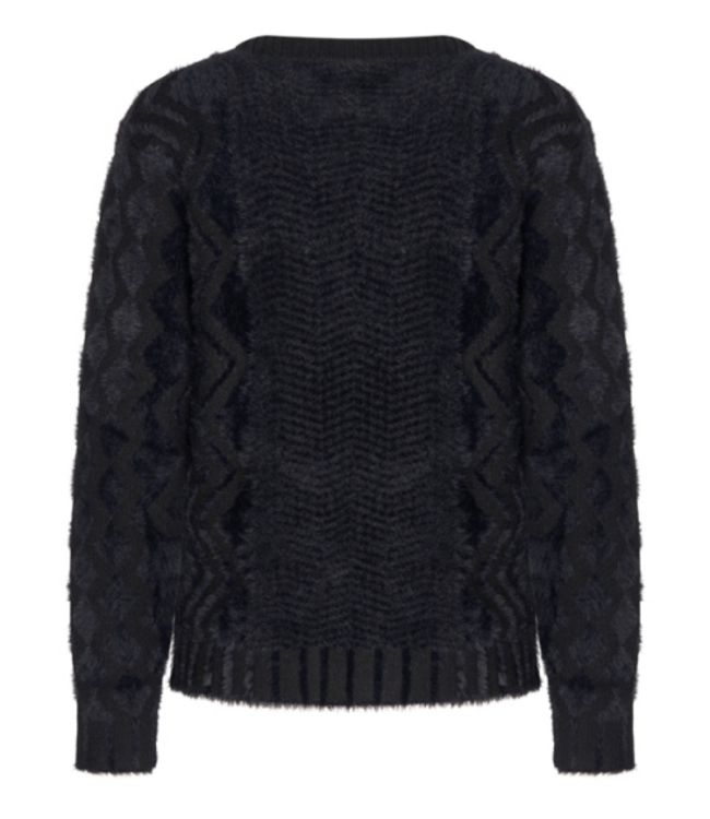 MI PIACE Trui Hairy Jaquard 2543 Black