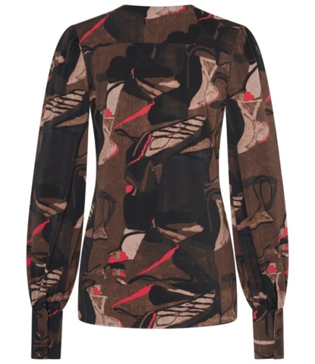 MI PIACE Travel Top Pofmouw  Print  2226 BLack/Brown