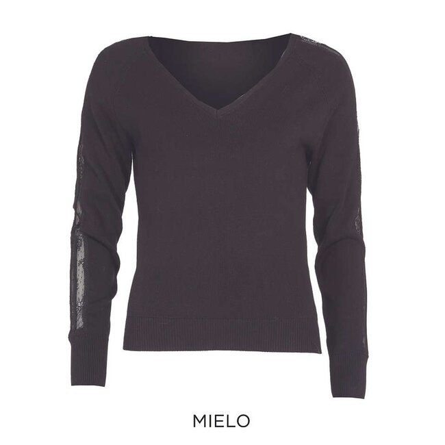 Trui met V-hals 251 Mielo  Black