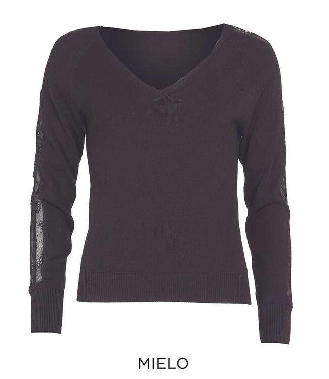 Morgan Trui met V-hals 251 Mielo  Black