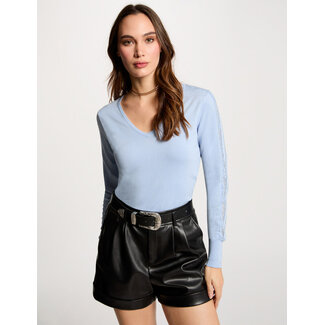 Trui met V-hals 251Mielo  Light Blue