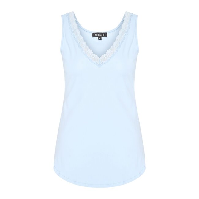 MI PIACE Travel Top Kant Uni 2129 Light Blue