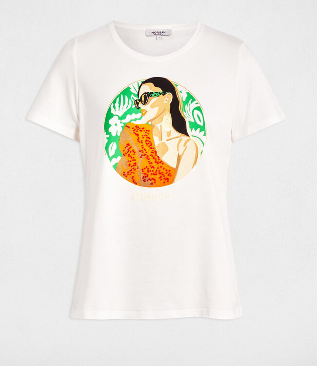 Morgan T-shirt With Message 251-Dpinup White