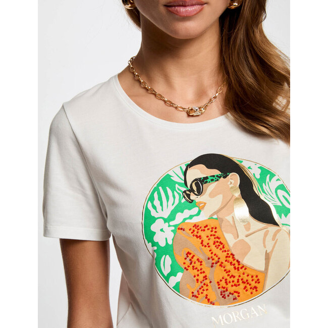 Morgan T-shirt With Message 251-Dpinup White