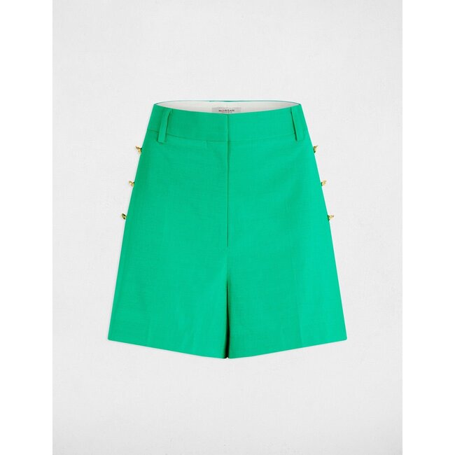 Morgan Loose Shorts With Buttons Emerald 251-Shakoy Green