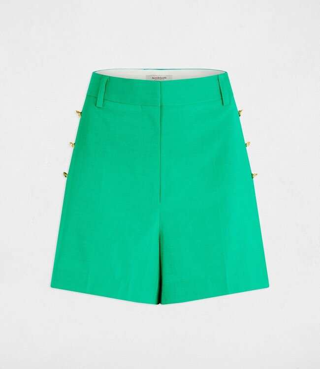 Morgan Loose Shorts With Buttons Emerald 251-Shakoy Green