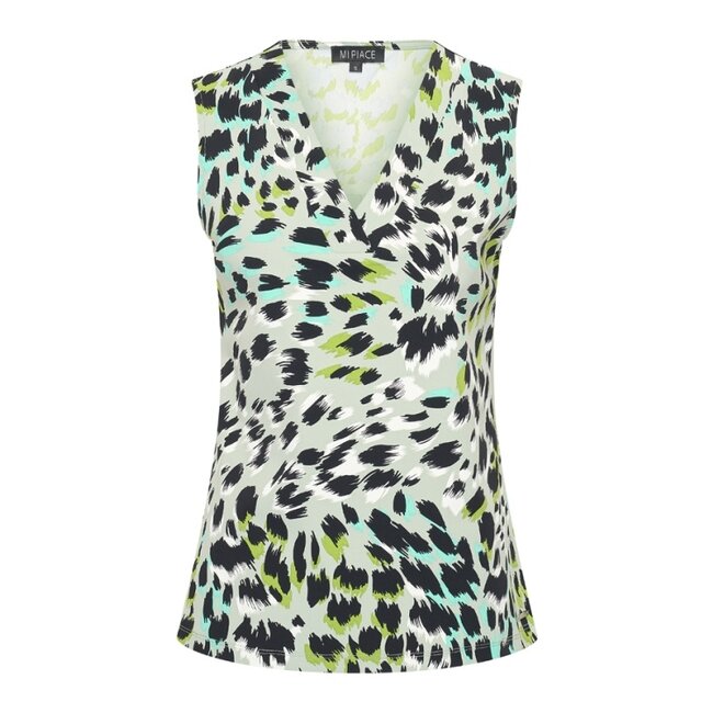 MI PIACE Travel Top Mouwloos Camouflage Print 2425 Lilypad Faded