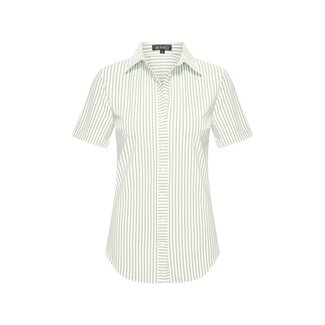 MI PIACE Travel Blouse Stripe Print 2031 Lilypad Off White