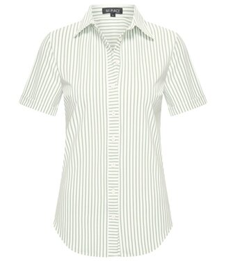 MI PIACE Travel Blouse Stripe Print 2031 Lilypad Off White