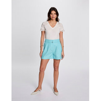 High-waisted loose shorts 251-Shacysky blue