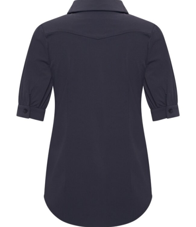 MI PIACE Travelstof Blouse Korte mouwen 2270 Dark Blue