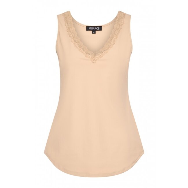MI PIACE Travel Top Kant Uni Sand 2129